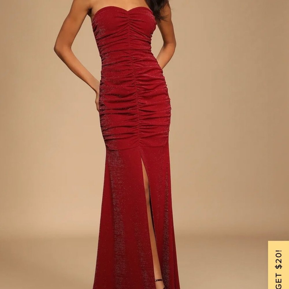 When Magic Happens Wine Red Glitter Dress